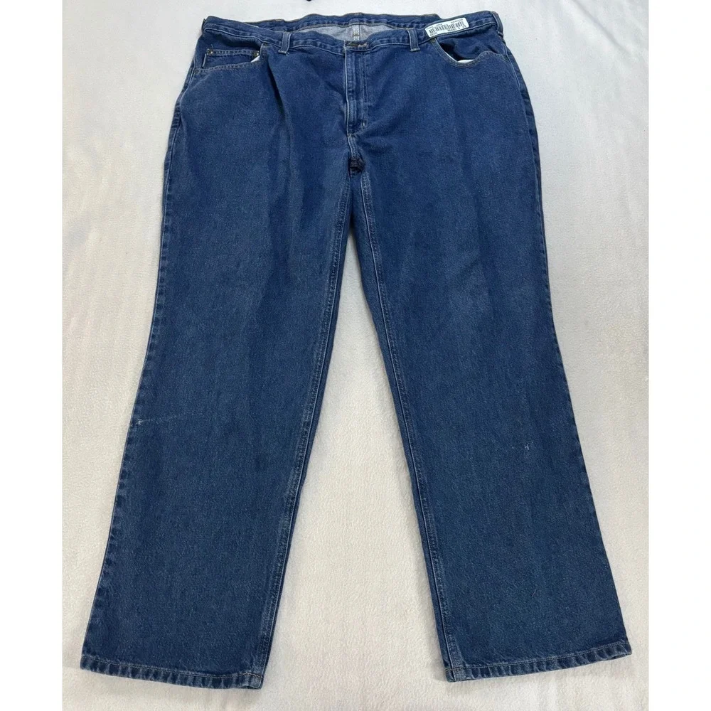 Carhartt Mens Relaxed Fit Straight Leg Jeans Blue Denim 46x32 381-83